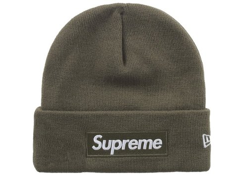 Supreme New Era Box Logo Beanie FW25 - Light Olive