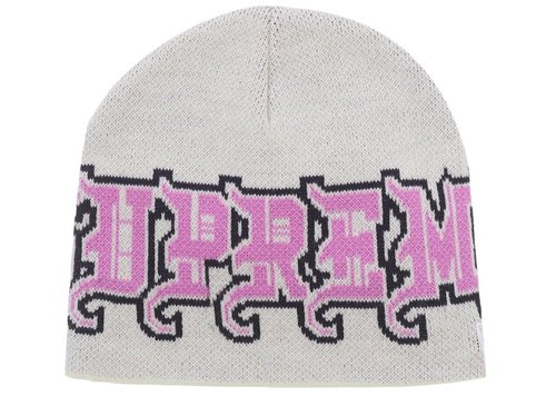 Supreme New Era Outline Beanie - White