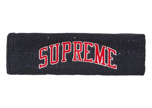 Supreme New Era Sequin Arc Logo Headband - Navy Blue