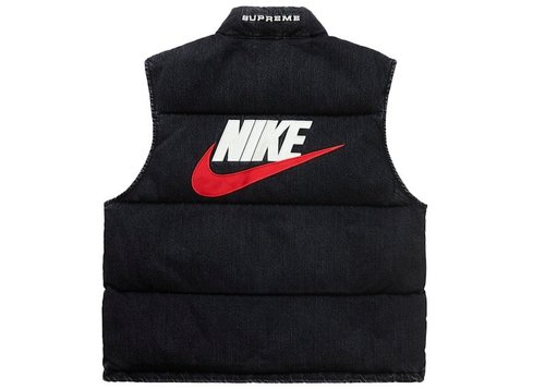 Supreme Nike Denim Puffer Vest - Black