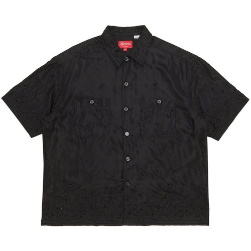 Supreme Nouveau Embroidered Short-Sleeve Shirt - SS23S12 BLACK
