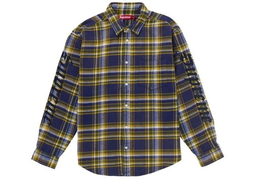 Supreme Old English Plaid Flannel Shirt - Blue