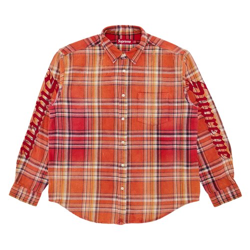 Supreme Old English Plaid Flannel Shirt - SS25S13 ORANGE