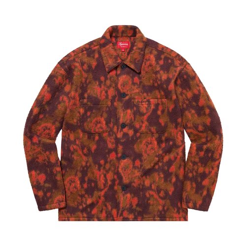 Supreme Paisley Fleece Shirt - FW21S32 RED