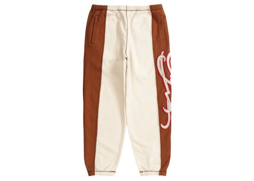 Supreme Paneled Script Sweatpant - Natural