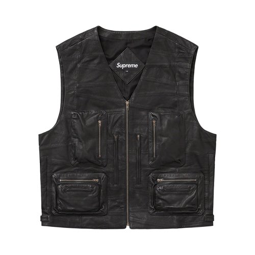 Supreme Patchwork Leather Cargo Vest - SS23J60 BLACK