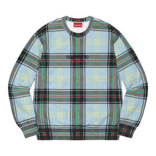 Supreme Plaid Crewneck - SS21SW13 LIGHT BLUE