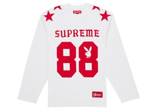 Supreme Playboy Long Sleeve Football Top - White