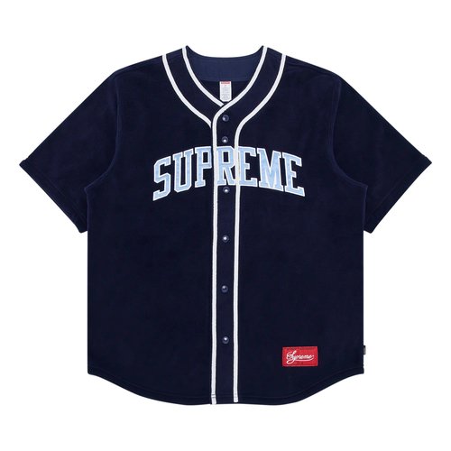 Supreme Polartec Baseball Jersey Blue Size L 'Navy' FW24KN7 NAVY