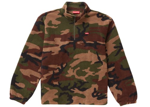 Supreme Polartec Half Zip Pullover - Woodland Camo