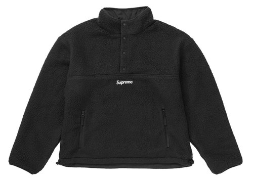 Supreme Polartec Shearling Reversible Pullover 'Black' | Solesense