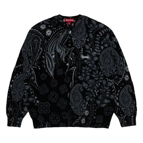 Supreme Printed Paisley Sweater - SS24SK34 BLACK
