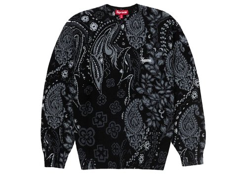 Supreme Printed Paisley Sweater - Black