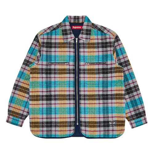 Supreme Quilted Flannel Zip Up Shirt - FW24S37 YELLOW