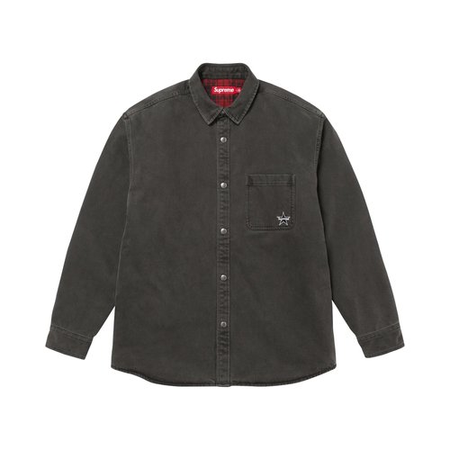 Supreme Quilted Lined Denim Snap Shirt - FW25S36 BLACK