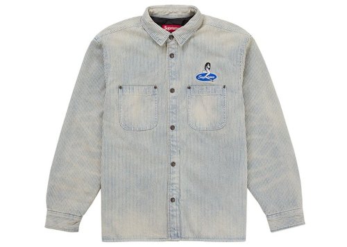 Supreme Quilted Lined Denim Snap Shirt SS26 - Stripe
