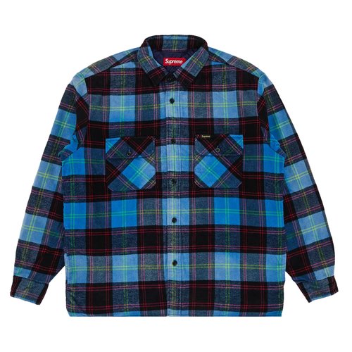 Supreme Quilted Plaid Shirt | Size M - FW24S10 BLUE