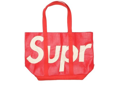 Supreme Raffia Tote - Red
