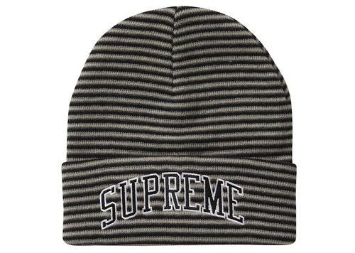 Supreme Rainbow Stripe Beanie - Black