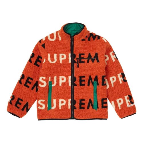 Supreme Reversible Logo Fleece Jacket - Orange - SUP-FW18-520