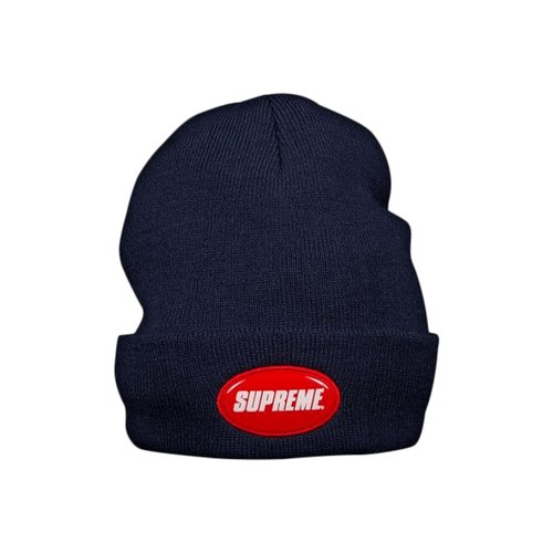Supreme Rubber Patch Beanie - SS18BN2 NAVY