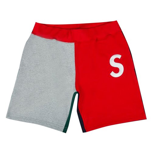 Supreme S Logo Colorblocked Sweatshort - SS19SW51 RED
