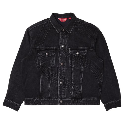 Supreme S Logo Denim Trucker Jacket - SS24J53 WASHED BLACK