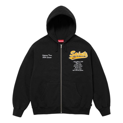 Supreme Salvation Zip Up Hooded Sweatshirt - Black/White/Yellow - SUP-SS24-064