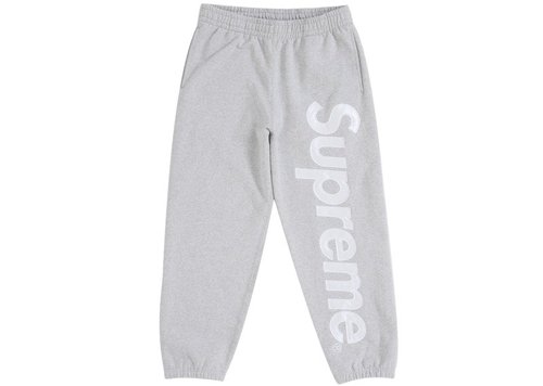 Supreme Satin Appliqué Sweatpant FW25 - Heather Grey