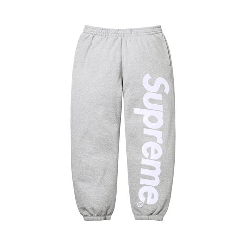 Supreme Satin Appliqué Sweatpant - FW25P93 HEATHER GREY