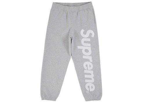 Supreme Satin Applique Sweatpant SS26 - Heather Grey