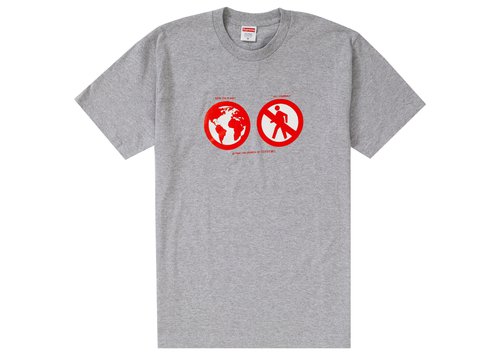 Supreme Save The Planet Tee Shirt - Heather Grey