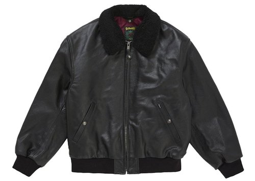 Supreme Schott Shearling Bomber Jacket SS26 - Black