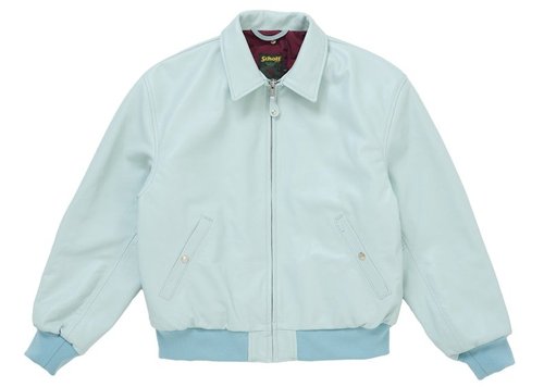 Supreme Schott Shearling Bomber Jacket SS26 - Light Blue