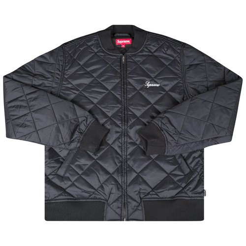 Supreme Sequin Patch Quilted Bomber Jacket - SS16J20 BLACK