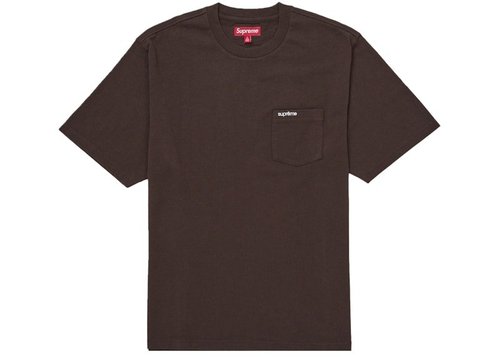 Supreme Short Sleeve Pocket Tee Shirt FW25 - Dark Brown