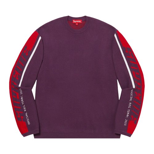Supreme Sleeve Stripe Sweater - FW21SK23 PLUM