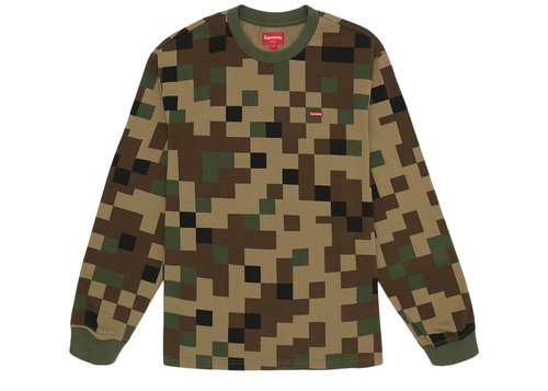 Supreme Small Box Long Sleeve Long Sleeve Tee Shirt - Olive Digi Camo