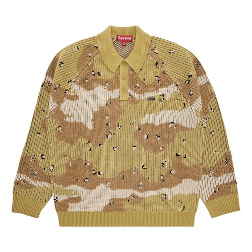 Supreme Small Box Polo Sweater - FW24SK30 DESERT CAMO
