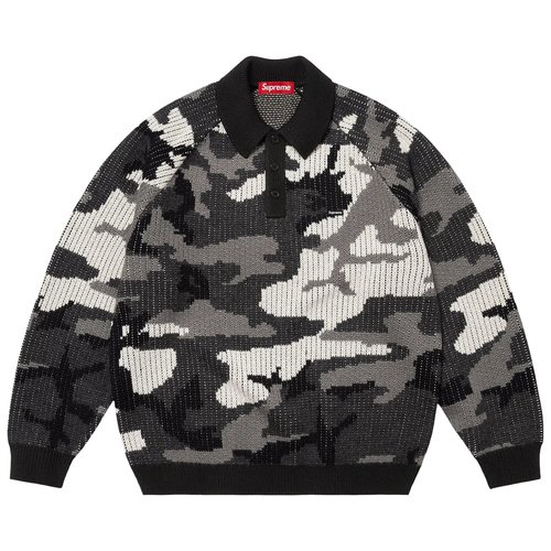 Supreme Small Box Polo Sweater - FW25SK37 SNOW CAMO