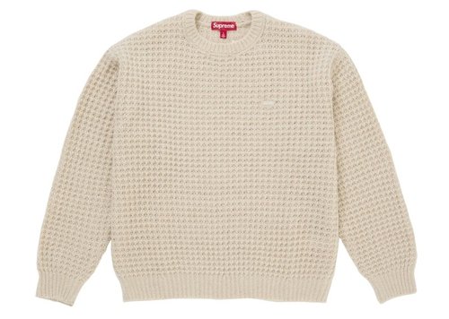 Supreme Small Box Waffle Sweater - Natural