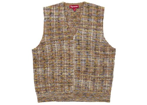 Supreme Speckled Zip Up Sweater Vest - Tan