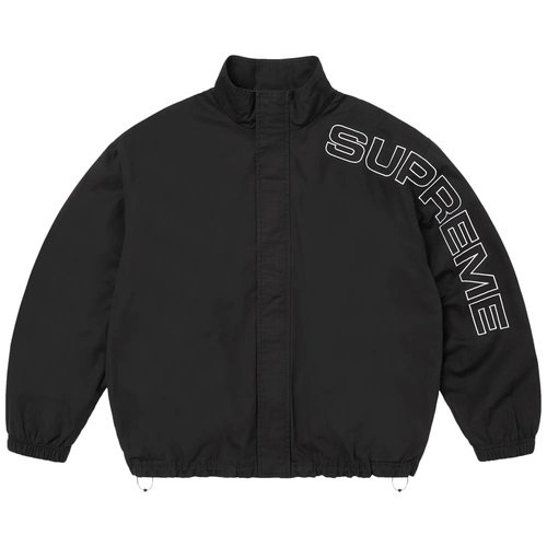Supreme Spellout Embroidered Ripstop Track Jacket - FW25J83 BLACK