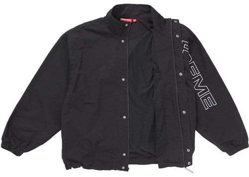 Supreme Spellout Embroidered Ripstop Track Jacket - Black