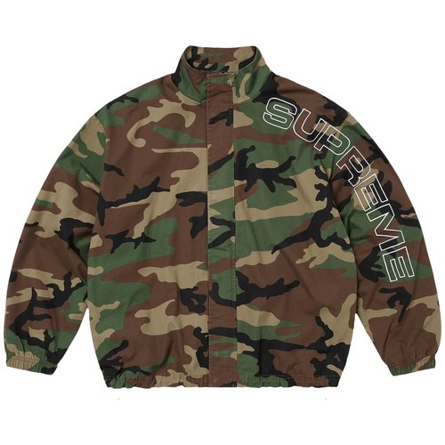 Supreme Spellout Embroidered Ripstop Track Jacket - FW25J83 WOODLAND CAMO