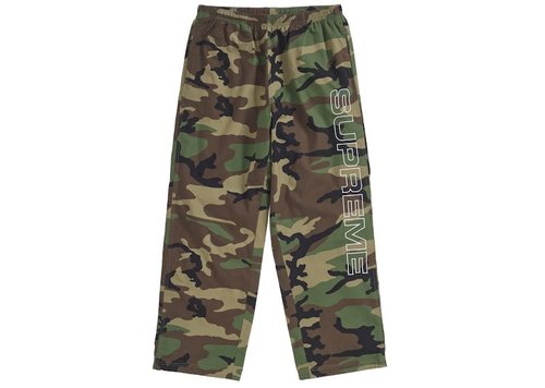 Supreme Spellout Embroidered Ripstop Track Pant - Woodland Camo