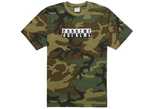 Supreme Split Tee Shirt FW25 - Woodland Camo