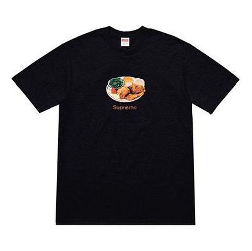Supreme SS18 Chicken Dinner Tee Printing Short Sleeve - Black - SUP-SS18-0031