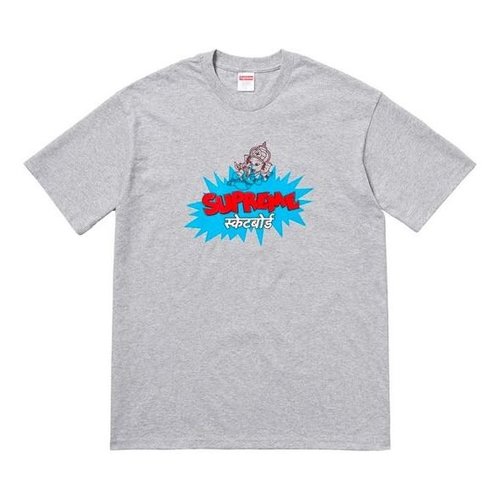 Supreme SS18 Ganesha Tee Heather Thailand Short Sleeve Gray - Grey - SUP-SS18-503