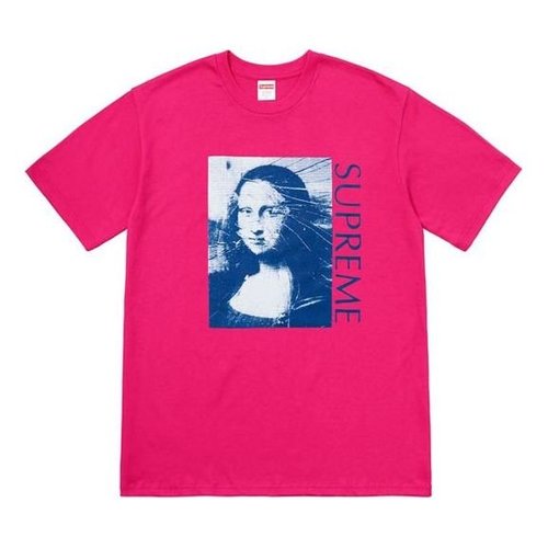 Supreme SS18 Mona Lisa Tee Hot Pink Printing Short Sleeve Red - Rose - SUP-SS18-444